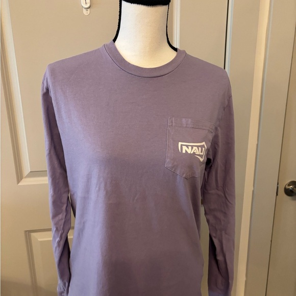 NAU college purple long sleeve graphic back tee size M - Picture 4 of 7